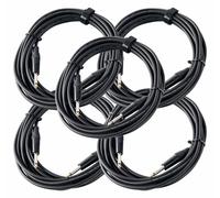 5x Professionnel Câble Audio Jack 6.35 mm (1/4'') pour Guitare Mâle Mono 6m Noir