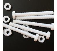 5x PTFE tête hexagonale, M6 x 60 mm, écrous et boulons (vis) en plastique, rondelles, polymère fluoré polytétrafluoroéthylène