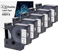 5x Remplacement pour Dymo D1 45013 S0720530 Noir sur Blanc Bande Etiquette 12mm x 7m, Compatible avec Dymo LabelManager Executive 640 CB 160 280 210D 360D 420P PnP 450D Etiqueteuse
