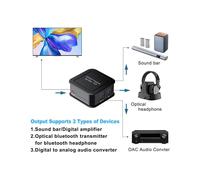 5X Répartiteur Audio Optique Numérique 1X3, Répartiteur Audio Numérique à Fibre Optique SPDIF TOSLINK, 1 en 3 Sorties, pour DVD HDTV -Ray