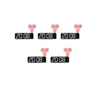 5X Réveil à Projection Rotation 180 12/24H Horloge Numérique LED Prise USB Réveil Projecteur de Plafond (Blanc)