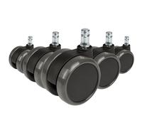 5x ROLO 11mm/65mm Sols durs - Roulettes Noir