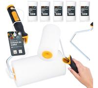 5x Rouleau Mousse 15 cm Remplacement Idéal Peinture Vernis Teinture Kit Support Outil Polyvalent Projets Rénovation Maison Professionnels Haute Densité
