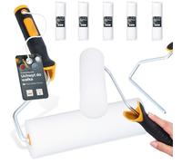 5x Rouleau Mousse 18 cm Remplacement Idéal Peinture Vernis Teinture Kit Support Outil Polyvalent Projets Rénovation Maison Professionnels Haute Densité
