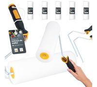 5x Rouleau Mousse 25 cm Remplacement Idéal Peinture Vernis Teinture Kit 2x Support Outil Polyvalent Projets Rénovation Maison Professionnels Haute Densité