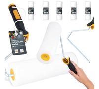 5x Rouleau Mousse 25 cm Remplacement Idéal Peinture Vernis Teinture Kit Support Outil Polyvalent Projets Rénovation Maison Professionnels Haute Densité