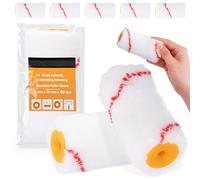 5x Rouleau Peinture 10 cm Manchon Microfibre Rouleaux Remplacement Peintures Laques Mur Plafond Façade Décoration Accessoires Peinture Professionnels