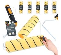 5x Rouleau Peinture 25 cm Recharge Laque Façade Mur Support Outils Peintre Travaux Rénovation Haute Absorption Finition Lisse Application Facile