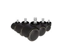5x ROLO No-Noise 11mm/50mm Sols durs - Roulettes Noir