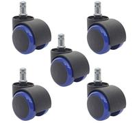 5x Roulettes Pour Sol Dur Hwc-H86, Roulettes Pour Chaise De Bureau, 150kg Capacité De Charge 50mm Bleu Multicolore