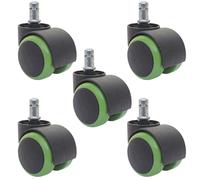 5x Roulettes Pour Sol Dur Hwc-H86, Roulettes Pour Chaise De Bureau, 150kg Capacité De Charge 50mm Vert Multicolore