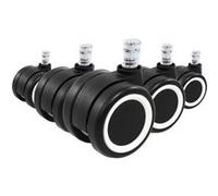 5x Roulettes pour sols durs ROLO COLOR 60 11mm / 60mm Roulettes de chaise de bureau pour sols durs (5 pcs par emballage) noir/blanc hjh OFFICE Noir/Blanc G
