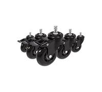 HJH Office Roulettes de chaise ROLO SKATE 729400 - Lot de 5 pour sols durs 11x75 mm Noir avec frein