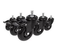 5x roulettes pour sols durs ROLO SKATE 11mm / 75 mm avec frein noir (lot de 5) Noir G