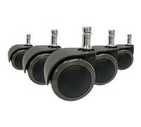 hjh OFFICE 619032 5X roulettes ROLO Easy 10mm / 50mm roulettes de Chaise Chaise de Bureau pour sols durs