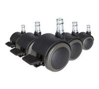 5x ROLO STOP 10mm/50mm Sols durs - Roulettes Noir