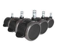 HJH Office Roulettes ROLO STOP 11 mm/65 mm sols durs 5x Noir
