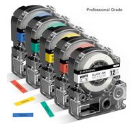 5x Ruban Coloré Remplacement Pour Ruban d’Étiqueteuse Epson LabelWorks 12mm | Jaune/Vert/Rouge/Bleu/Blanc Compatible avec Epson LabelWorks LW-PX300 LW-C410 LW-C610 LW-300 LW-400 500 600P 700 900P K200PX