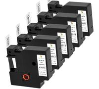 5x Ruban pour Étiqueteuse Yuanqimm Compatible pour Dymo D1 12mm Noir sur Blanc Étiquette 45013 S0720530, pour LabelManager 160 210D 360D 280 500TS PNP Labelpoint 250 100 150 Labelwriter 450 DUO