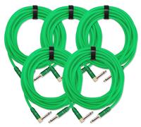 5x SET DE CABLE INSTRUMENTS GUITARE AMPLIFICATEUR CONNECTEUR JACK 6,35MM VERT 6M