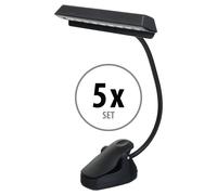 5x Set de Lampe LED Pupitre Musique Bureau Support Trepied Flexible USB Noir
