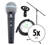 5x Set De Microphone DJ PA Professionnel Live Chant Cable Connecteur XLR Pince