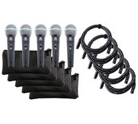 5x Set De Microphone DJ PA Professionnel Live Chant Cable Connecteur XLR Poches