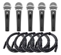 5x Set de Microphone DJ PA Professionnel Live Chant Voix Cable Connecteur XLR