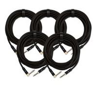 5x SET Pronomic Trendline INST-6S câble à instrument 6 m noir G