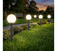 Boule lumineuse solaire 10 cm boule lumineuse solaire jardin LED décoration de jardin boule solaire pour extérieur petit, durée d'éclairage environ 6-8 heures, H 38 cm, lot de 5