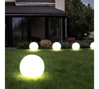 Boule lumineuse solaire 10 cm boule lumineuse solaire jardin LED décoration de jardin boule solaire pour extérieur petit, durée d'éclairage environ 6-8 heures, H 38 cm, lot de 5