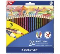 5x Staedtler® 185 C24 Crayon de couleur Noris® colour - 3 mm, étui carton de 24 couleurs assorties