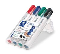 5x Staedtler® 351 B WP4 marqueur pour tableau blanc Lumocolor®, STAEDTLER boîte de 4 couleurs