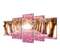 5x Toiles Murales Imprimées Cerisiers Fleurs Salon Image Tableau de Mur vidaXL