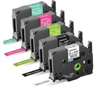 5x TZe-231 Ruban Compatible avec Brother 12mm TZ Tape Compatible avec Brother P-touch Etiqueteuse H100lb H110 E100 D400 PT-1290, Tape Cassette TZe-231 TZe-335 TZe-T535 TZe-MQP35 TZe-MQG35