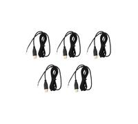5X USB Câble Ligne de Souris pour Deathadder 2013 Env. Souris de Jeu de Rechange 2.1 M 5 Fils 5 Épingles Plaqué or Noir