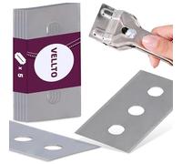 5x Vellto Lames De Rechange Grattoir Vitrocéramique Plaque De Cuisson Grattoir Cuisine Céramique Lames Acier Inoxydable Double Face Pour Nettoyage Plaques Et Four