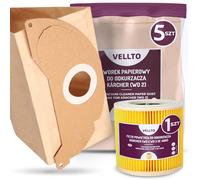 5x Vellto Sac Aspirateur Compatibles avec Kärcher 6.904-322.0 WD2 MV2 SE 2001 3001 A 2054 2004 2024 Sacs de Rechange Poussière Filtres avec Filtre à Air Plissé Cartouche