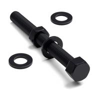 5x Vis à tête Hexagonale Polypropylène Noir (PP) Ecrous et boulons en plastique, M16 x 150mm, Rondelles