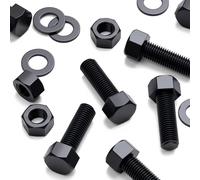 5x Vis à tête Hexagonale Polypropylène Noir (PP) Ecrous et boulons en plastique, M20 x 60mm, Rondelles