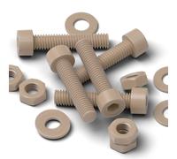 5x vis/boulons CHC en PEEK naturel M4 x 20mm, écrous & rondelles