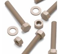 5x vis en PEEK avec tête Hexagonale M10 x 65 mm, écrous et boulons - écrous et boulons en plastique PEEK