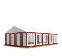TOOLPORT PRO 5x10 m tente de réception, PVC 700, H. 2 m, rouge-blanc - (6174)