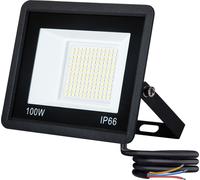 5x100W LED Projecteur de chantier Extérieur Projecteur LED 230V super lumineux en aluminium Lampe d'extérieur Projecteur mural, blanc chaud CEEDIR