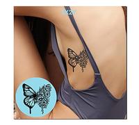 5X2Y Tattoo Tech Tatouages Temporaires Longue Durée 1-2 Semaines Waterproof Tatouage Semi Permanent Look Réaliste Non Collant Pas de Réflexion (Butterfly)