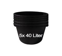 5x40 Litre Mortier Seau Baukübel à Ciment Rond Tuppen