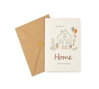 5x7 Inch Folded House Warming Card New Home, 285gsm Textured Paper Welcome Home Congratulations Card with Kraft Envelope & Seal Sticker, Housewarming Gift for Friends Family Neighbors