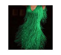 (5XL,Green)Cocktail Dresses for Women Deep V-Neck All-Over Fringe Spaghetti Straps Dress Cocktail Evening Mini Dress