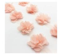 5yard 60pcs Flower Chiffon Cluster Flowers For Wedding Dress Bridal Fabric Lace Trim DIY Sewing(Light Pink)