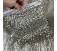 5Yards or argent noir 15cm verre noir AB/BUGLE graine perlée frange lampe Costume garniture artisanat